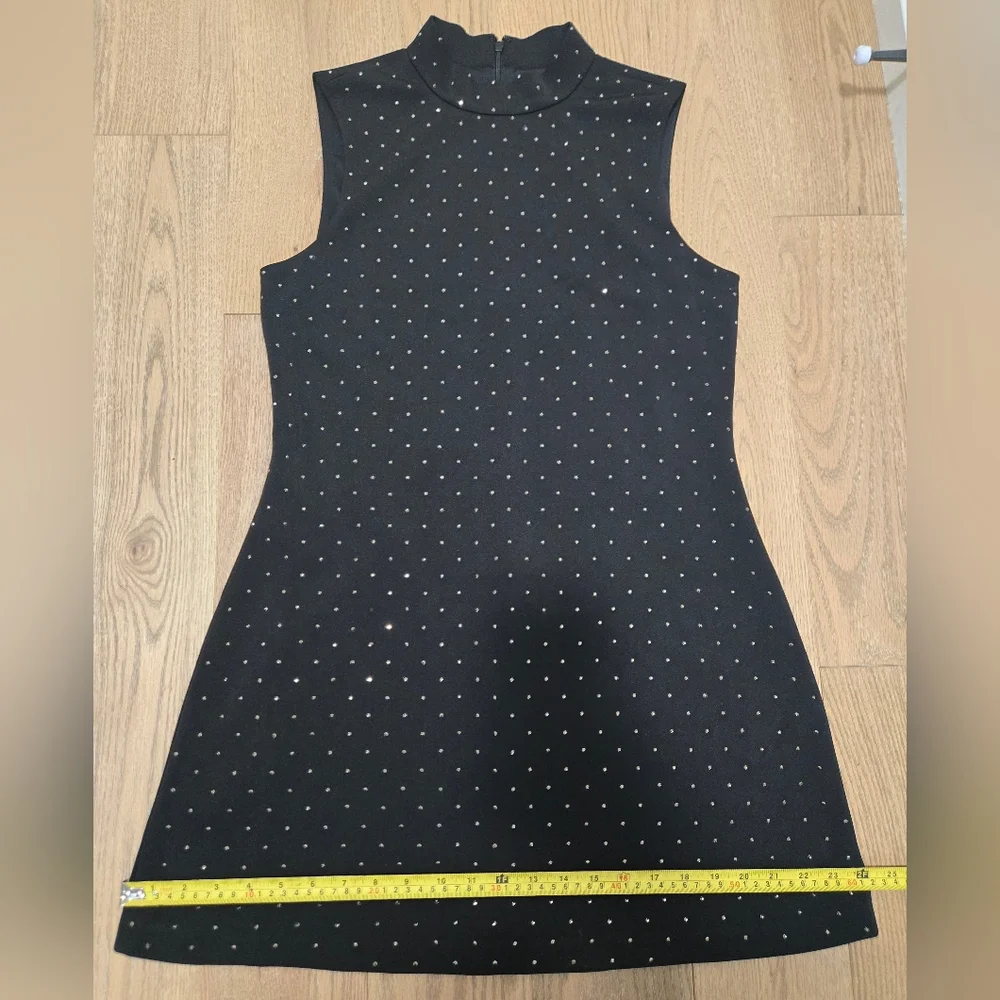 Black Rhinestone Embellished Sleeveless Sheath Dress - Picture 11 of 12